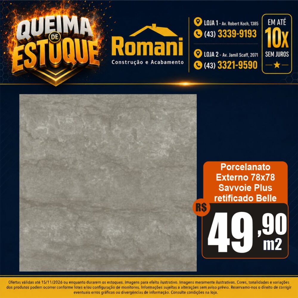 porcelanato externo savoie plus 78x78 belle delta queima de estoque em londirna