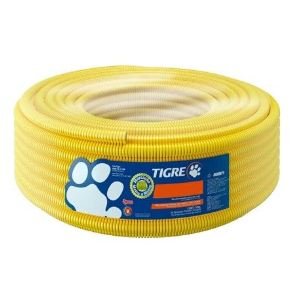 1877eadc-5a70-4d60-a38f-f20624fbeadb ELETRODUTO CORRUGADO AMARELA 25 (3/4) ROLO 50M TIGREFLEX