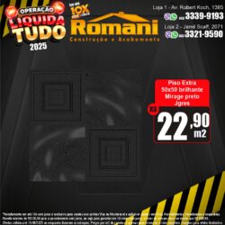 PISO MIRAGE JGRES 50X50 PRETO 2,50 MT*