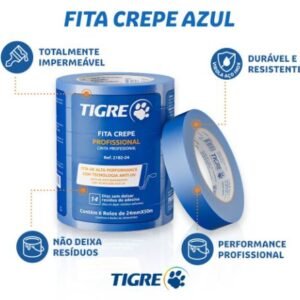 FITA CREPE AZUL PROFISSIONAL AINTI-UV 48MMX50M TIGRE 62182048