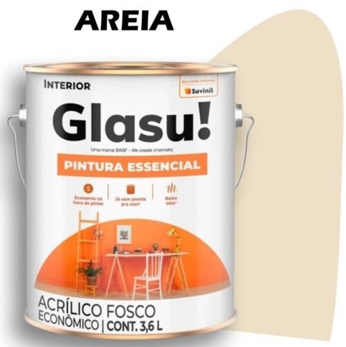TINTA ACRILICA FOSCA GLASU PINTURA ESSENCIAL 3,6L AREIA (RM003) SUVINIL