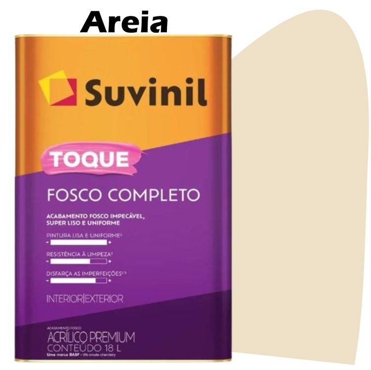 b60cd2e3-9a3b-45b7-a97e-b3f941d09ff4 TINTA ACRILICA TOQUE FOSCO COMPLETO 18L AREIA SUVINIL