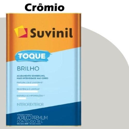 0c6609c2-22a4-4047-8af3-7c5cadc11696 TINTA ACRILICA SEMI-BRILHO TOQUE BRILHO SUVINIL (A) 16L CROMIO (B161)