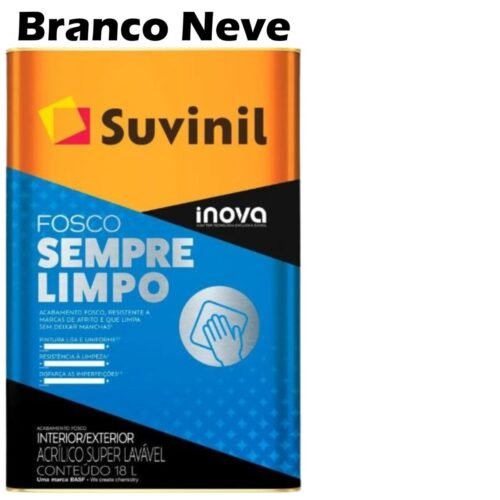 31433bf0-2e07-49da-a11a-7302640c98d4 TINTA ACRILICA FOSCO SEMPRE LIMPO 18L BRANCO NEVE SUVINIL