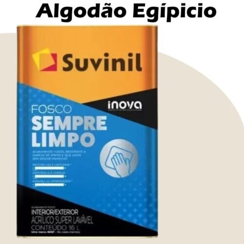 1ce908b1-761f-4e9c-b707-56c3587da096 TINTA ACRILICA FOSCO SEMPRE LIMPO INOVA 16L ALGODAO EGIPICIO (F100) SUVINIL SUPER LAVAVEL