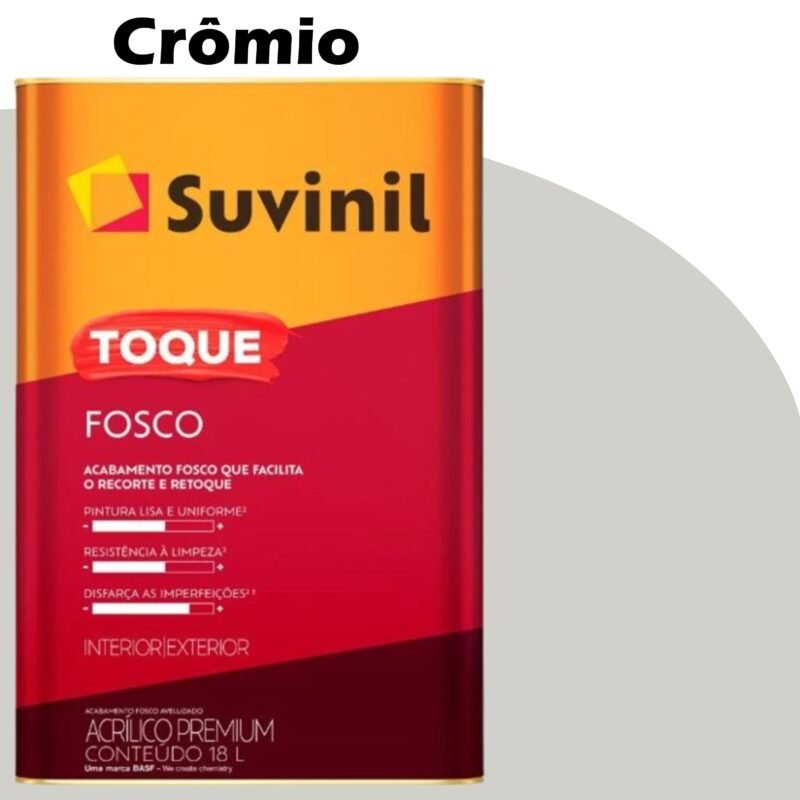 60a7567c-1080-49a4-9409-21434cbac95e TINTA ACRILICA TOQUE FOSCO (CLASSICA) 18L CROMIO (B161) SUVINIL