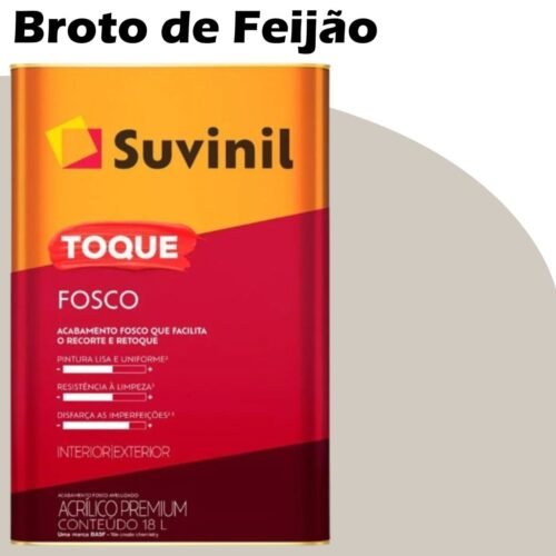 6773fad2-0f22-4d75-9fea-b23de8ebe745 TINTA ACRILICA TOQUE FOSCO (CLASSICA) 16L (A) BROTO DE FEIJAO (B165) SUVINIL