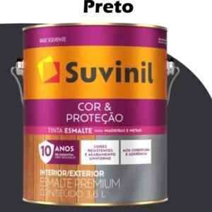 ba04e54e-59d5-4a6a-b2b0-c1776cb8843f ESMALTE SOLVENTE COR PROTECAO BRILHANTE 3,6L PRETO SUVINIL