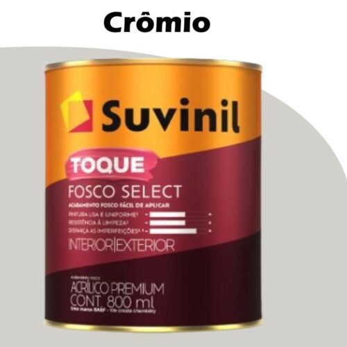 c8f3a674-c04a-473e-af22-02c2ef768bee TINTA ACRILICA TOQUE FOSCO (CLASSICA) 0,8L (A) CROMIO (B161) SUVINIL