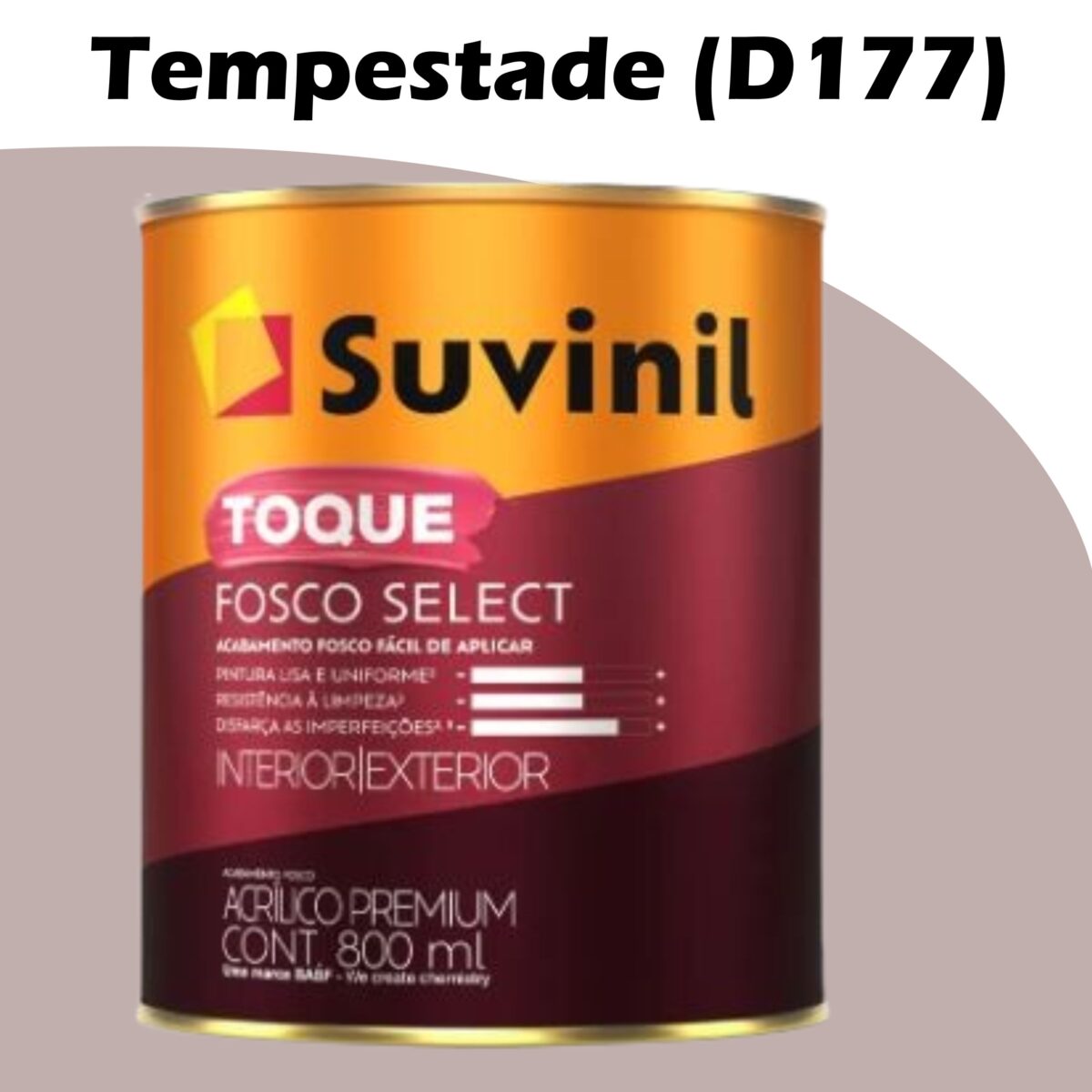 c88b3f36-d1ea-479b-bc0d-7344c6e8052f TINTA ACRILICA TOQUE FOSCO BASE A 0,8L SUVINIL TEMPESTADE (D177)