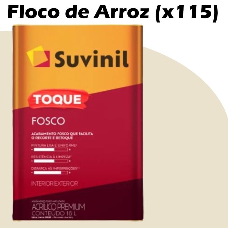 e2705fde-7845-4967-923d-c1d09fb4cd6b TINTA ACRILICA TOQUE FOSCO BASE A 16L SUVINIL FLOCOS DE ARROZ (X115)