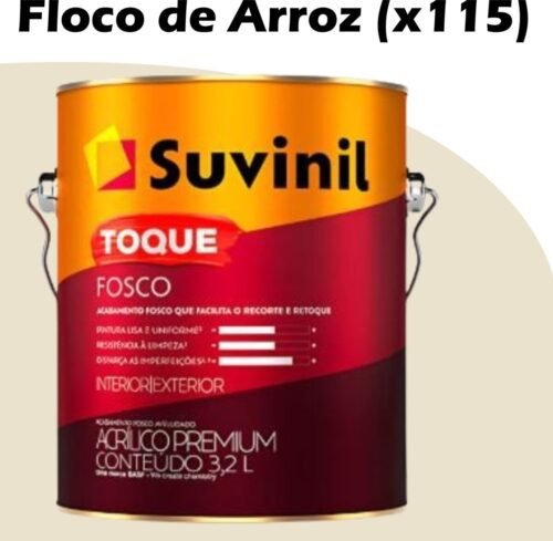 TINTA ACRILICA TOQUE FOSCO BASE A 3,2L SUVINIL FLOCOS DE ARROZ (X115)