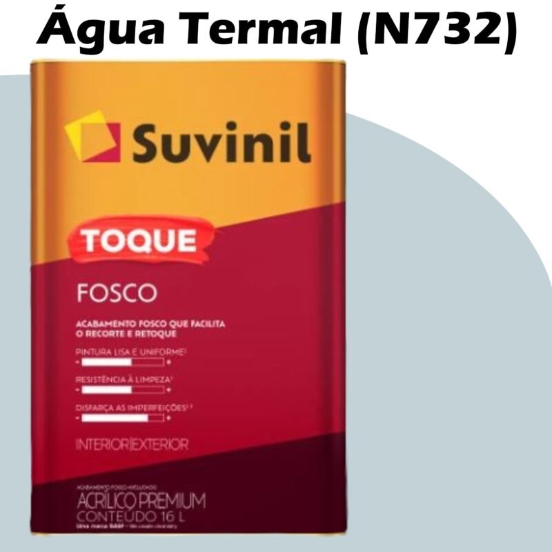 7a325635-f935-4218-9a6b-a7bb941291b8 TINTA ACRILICA TOQUE FOSCO BASE A 16L SUVINIL AGUA TERMAL (N732)