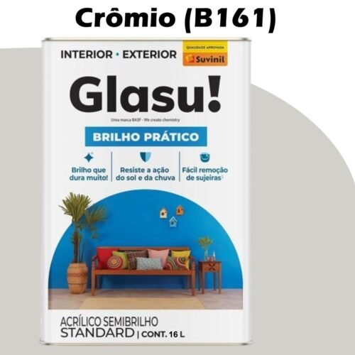 857b6d7d-b75b-4a0d-9701-8398d76a9065 TINTA ACRILICA BRILHO PRATICO SEMI-BRILHO GLASU! 16L (B161) CROMIO SUVINIL LAVAVEL