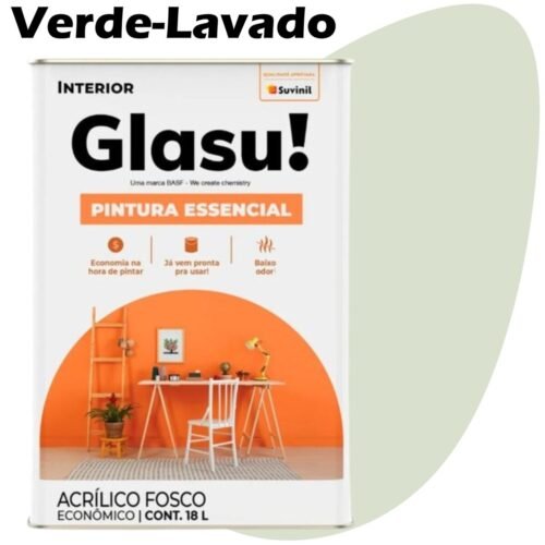 TINTA ACRILICO FOSCO GLASU PINTURA ESSENCIAL 18L VERDE-LAVADO (B055) SUVINIL