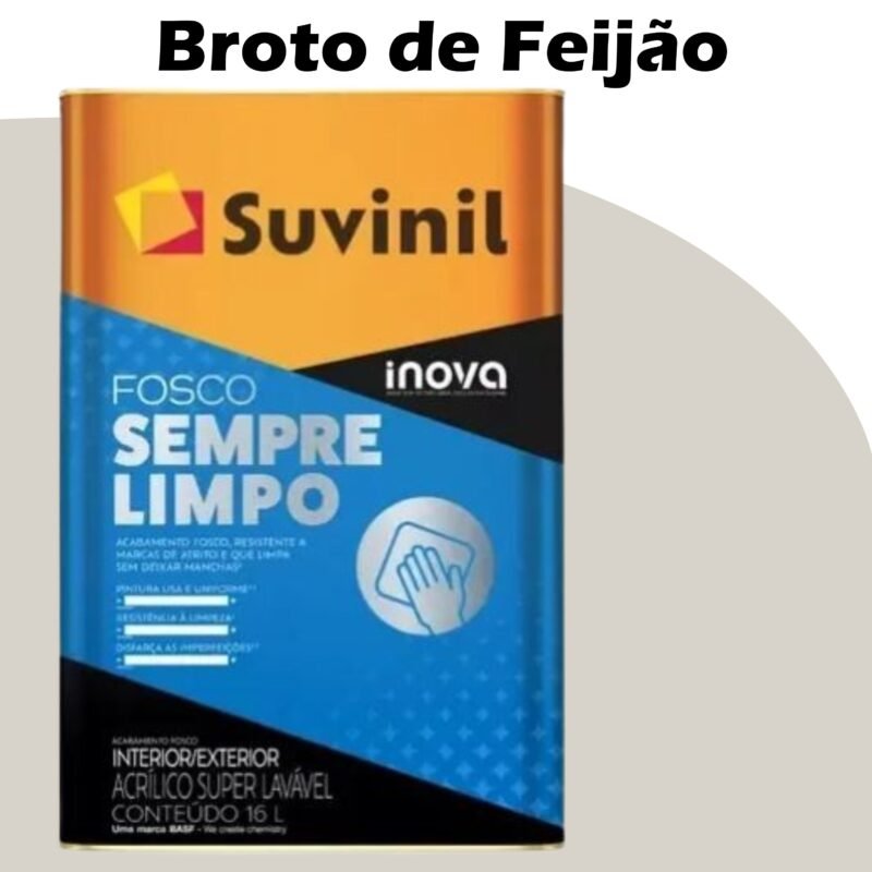 f1fea447-1f6d-4b45-b299-cb07e476d79b TINTA ACRILICA FOSCO SEMPRE LIMPO INOVA 16L BROTO DE FEIJAO (B165) SUVINIL SUPER LAVAVEL
