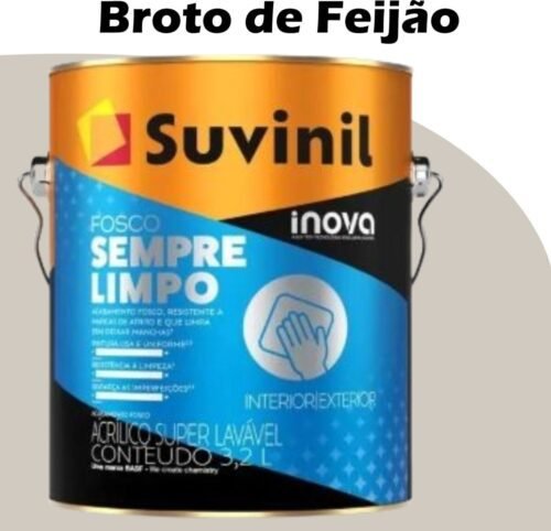 368fd52e-b5fc-44c5-a4d0-b3e80133b73c TINTA ACRILICA FOSCO SEMPRE LIMPO INOVA 3,2L BROTO DE FEIJAO SUVINIL SUPER LAVAVEL