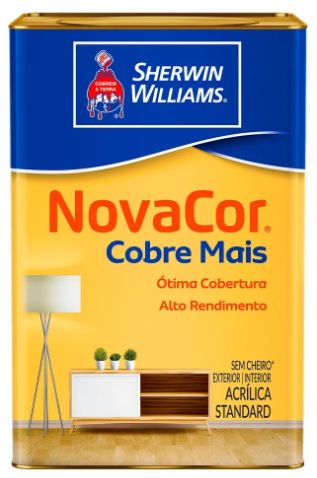 218592f7-fa4d-4ed3-a686-cd4aa1c380e8 TINTA ACRÍLICA FOSCO NOVACOR COBRE MAIS 18L SHERWIN WILLIAMS CROMIO (B161)