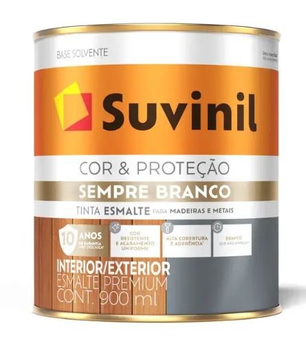 76dd35c6-94b9-4626-9b65-b580eaeba934 ESMALTE SOLVENTE BRILHANTE SEMPRE BRANCO 0,9L SUVINIL