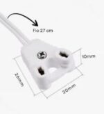 SOQUETE CEBOLINHA PARA LAMPADA FLUORECENTE ( T10 - T8 ) G13 ENCAIXE PP COM RABINHO
