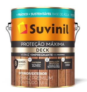 776b3836-277a-4edf-8283-feaf4ec29732 VERNIZ BASE AGUA PROTECAO MAXIMA DECK BRILHANTE 3,6L NATURAL SUVINIL