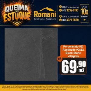 PORC RT ACET BLACK STONE 92X92 VILLAGRES (1,69)**