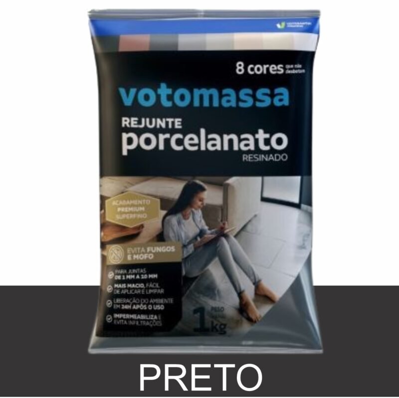 2fb87b3a-c8b5-410e-a34d-f04029d84031 REJUNTE PORCELANATO RESINADO VOTORAN PRETO 1KG#