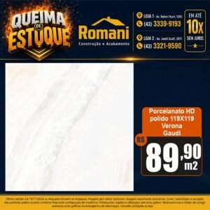 PORCELANATO POLIDO MARMORIZADO VERONA 119X119 GAUDI (2,83)