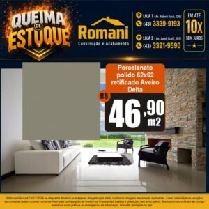 PORCELANATO POLIDO RETIFICADO AVEIRO 62X62 POLIDO DELTA (2,66)