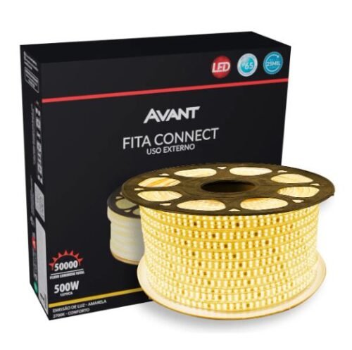 063f716a-d2b0-4b10-85aa-b9d86f2f230b FITA LED EXTERIOR CONNECT IP65 10WM BRANCO NEUTRO 2700K 127V AVANT METRO
