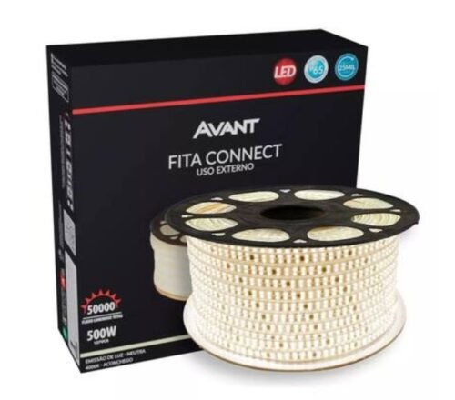 c5c0a4f1-df97-4765-b52a-7a86e291319a FITA LED EXTERIOR CONNECT IP65 10WM BRANCO NEUTRO 4000K 127V AVANT METRO TENSAO DIRETA