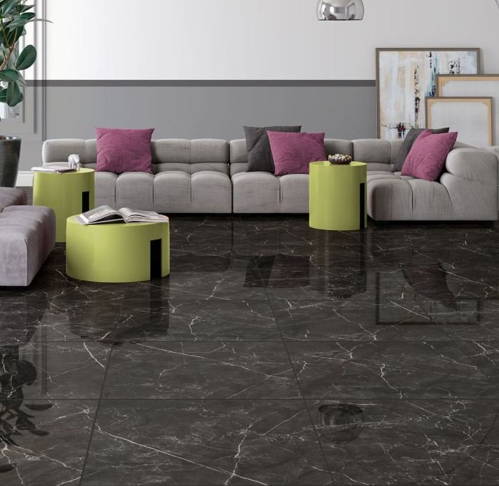 PISO POLIDO RETIFICADO NERO ELEVATO BLACK 66X66 FORMIGRES (2,18)