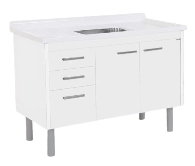 ARMARIO COZINHA 1,20M VALENZA 116X50CM BRANCO RORATO 560141 (SEM PIA)