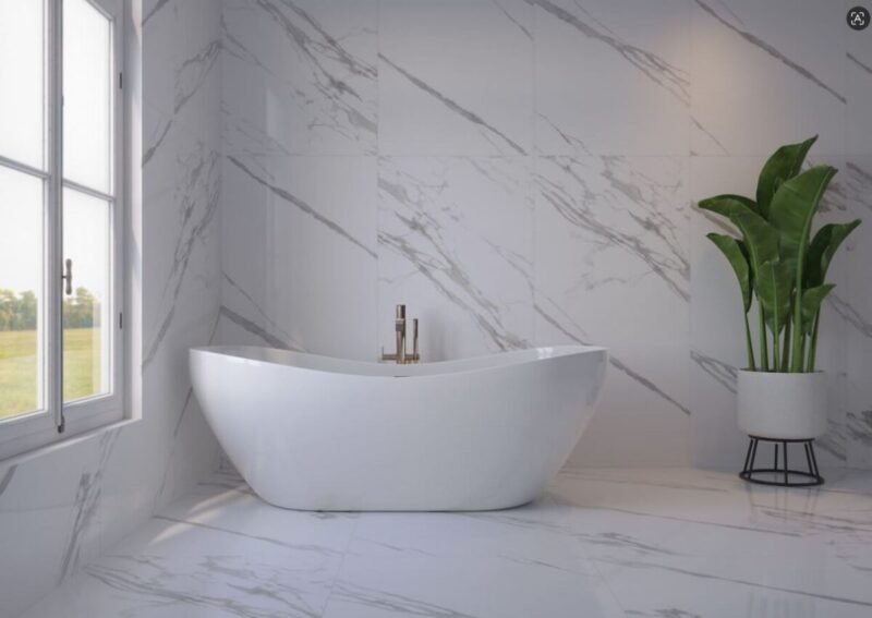 PORCELANATO MARMO BRANCO POLIDO MARMORIZADO 80X160 ELIANE (2,56)/