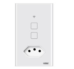 ec3e5411-d003-46cb-be4b-a561e35f8554 INTERRUPTOR 2 TECLAS TOUCH + 1 TOM 2P+T 10A WI-FI BRANCA 4X2 FAME 4670