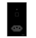 805a40aa-4c3d-42e0-ac23-f5dc4948887a INTERRUPTOR 1 TECLA TOUCH + TOM 2P+T 10A WI-FI PRETA 4X2 FAME 4669