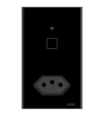 805a40aa-4c3d-42e0-ac23-f5dc4948887a INTERRUPTOR 1 TECLA TOUCH + TOM 2P+T 10A WI-FI PRETA 4X2 FAME 4669