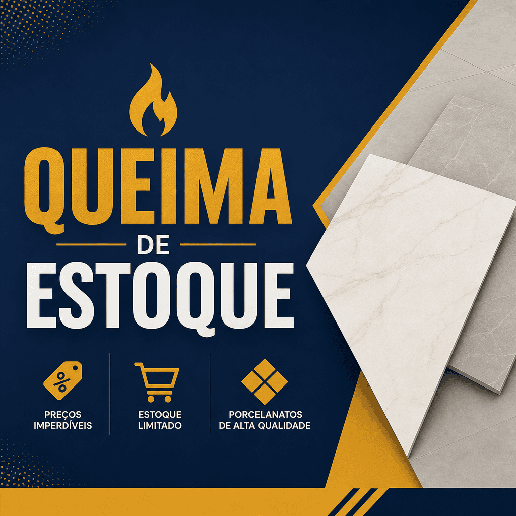 Banner Queima de Estoque Romani: pisos e porcelanatos a partir de R$ 14,90/m² em Londrina
