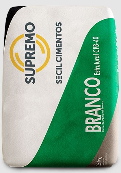 63b3ea9c-a6ce-4b20-a162-4019cd0dbc21 CIMENTO BRANCO ESTRUTURAL PORTLAND 25KG CPB-40 SUPREMO SECIL