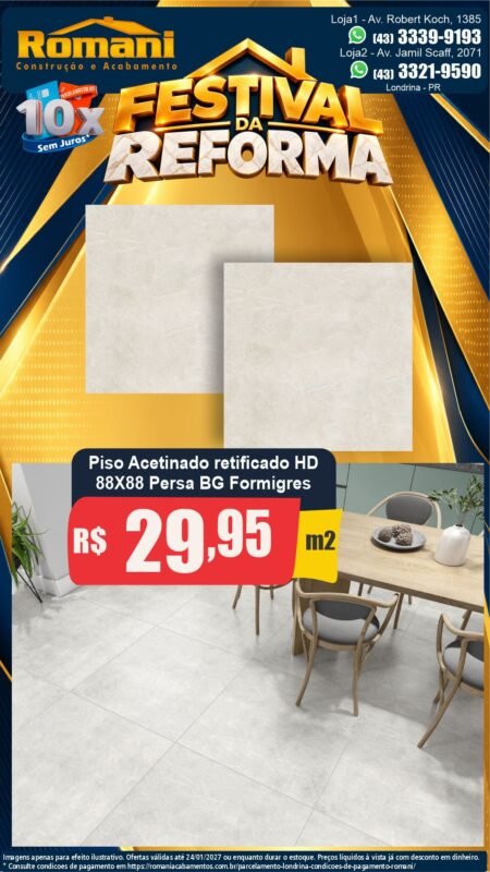 Stories Piso Persa bege mate 88x88 Formigres — Festival da Reforma Romani