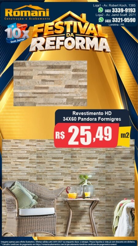 Stories Revestimento Pandora HD 34x60 Formigres — Festival da Reforma Romani